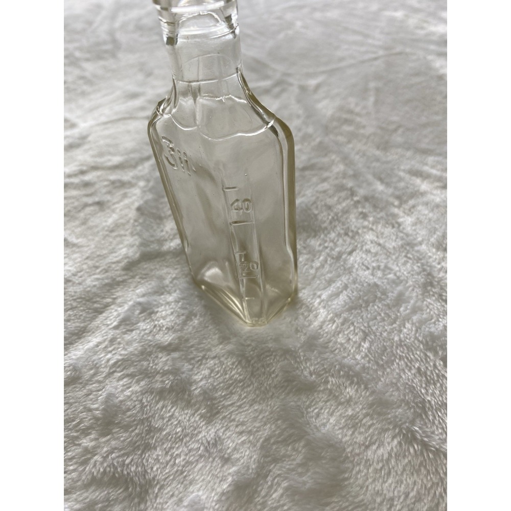 Vintage Owens 3iii Clear Glass Medicine Bottle Graduated Measurements Apothecary - Picture 3 of 6